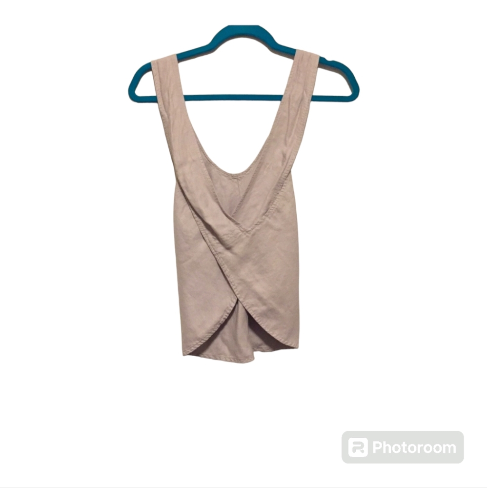 Aritzia Wilfred Mistral  Cross Strap open Back Top Taupe Size XS - Picture 9 of 13
